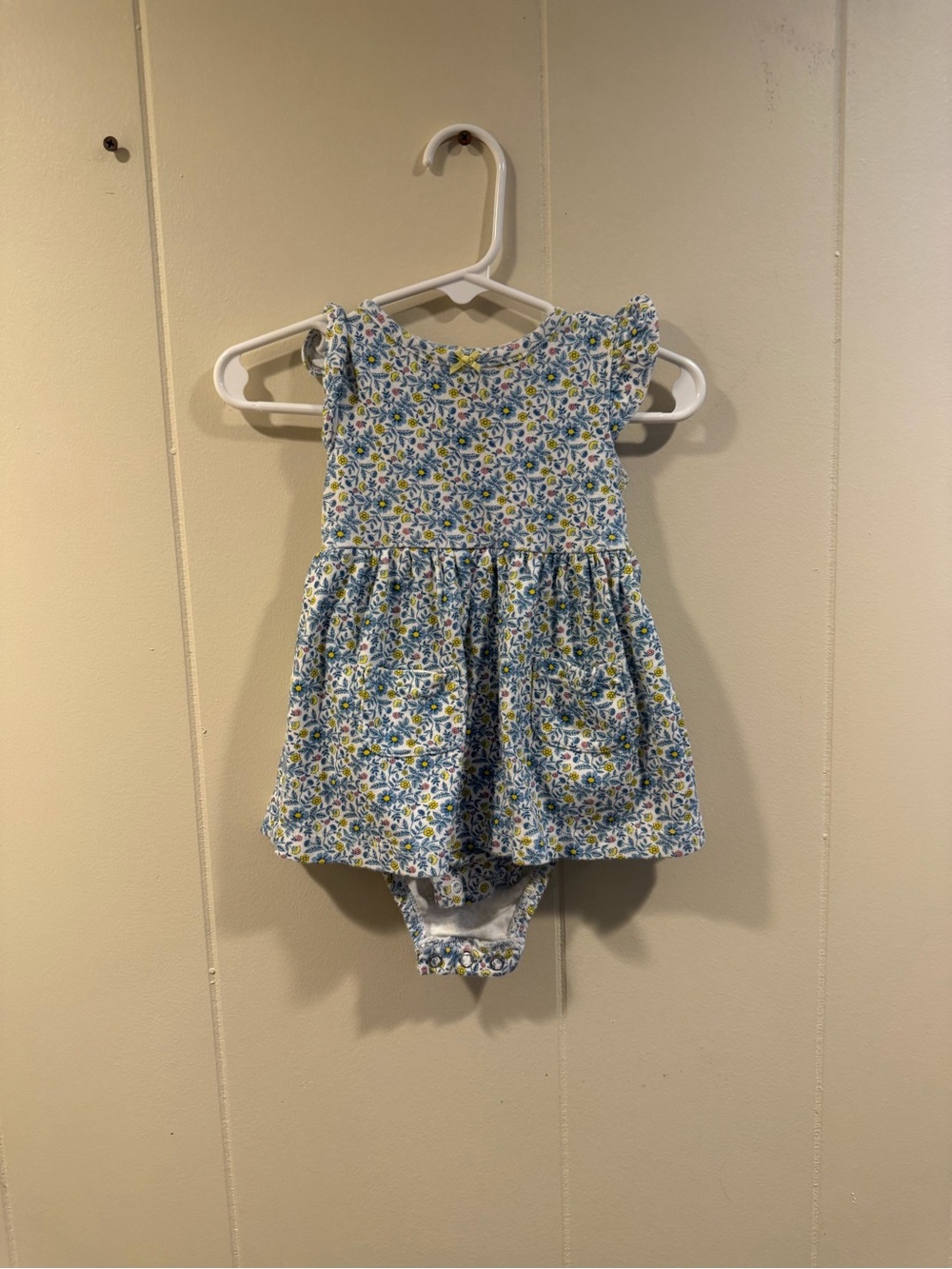 Carter's Blue and Yellow Floral Dress with Attached Bloomers